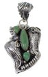 Sterling Silver And Turquoise Feather Pendant AX49625